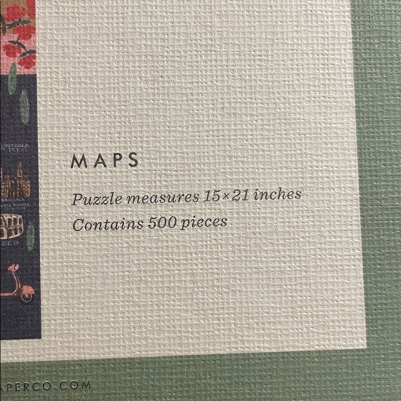 Rifle Paper Co. Maps Puzzle 500pcs - Picture 3 of 4